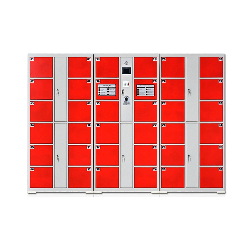 Steel Smart Fingerprint operate Lockers Luggage Storage Electronic Supermarket Metal Cabinet
