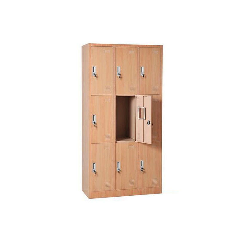 9 door steel locker cupboard  shelf sports lockers Brick color steel locker