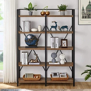 Modern 5-Tier wooden bookcase bookshelf large bookcase furniture display storage bookcase
