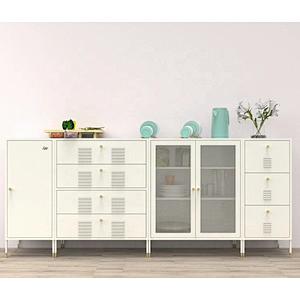 Mesh glass door kitchen use metal storage cabinet household metal storage cabinet