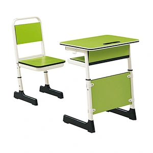 Mdf School Hot-selling Steel Single For Children To Study Wooden Combined Table And Chair