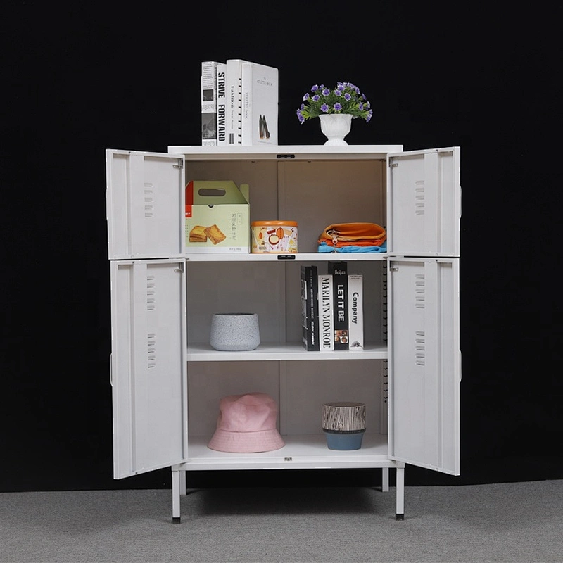 Home office use 2 door 3 tire steel storage sideboard living room cabinets with stand feet