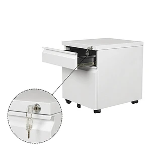 High quality mobile pedestal metal 2 drawers with castor file cabinet