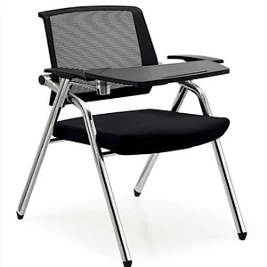 Black training chair with coating metal frame foldable mesh