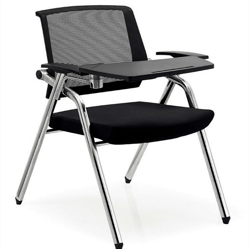 Black training chair with coating metal frame foldable mesh