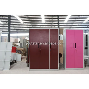 Customized India 3 door godrej steel almirah bedroom wardrobe with safe locker