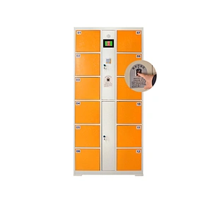 Steel Smart Fingerprint operate Lockers Luggage Storage Electronic Supermarket Metal Cabinet