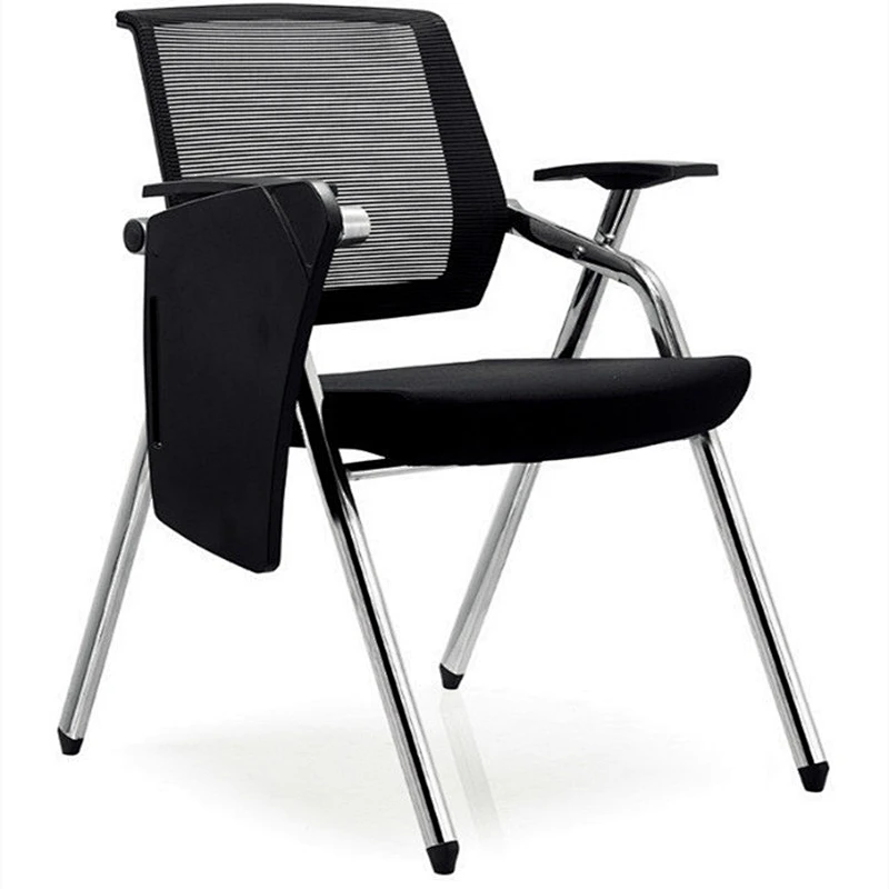 Black training chair with coating metal frame foldable mesh