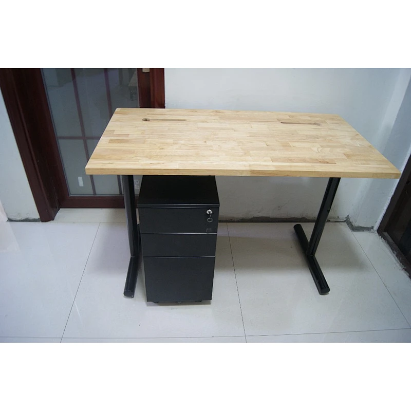 Simple Office Table Design Office OEM Available Oak Solid Wood Adjustable Height Table