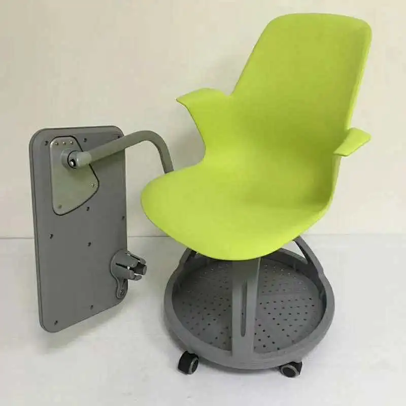 Henan Popular Plastic Customer-made Outsatr Meeting Pad Attached Pp Writing Chair With Tablet