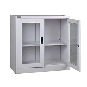Office use knock down swing glass door short steel  file cabinet