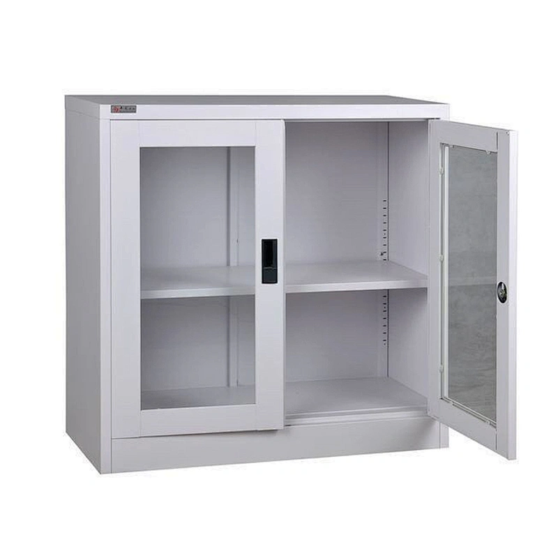Office use knock down swing glass door short steel  file cabinet