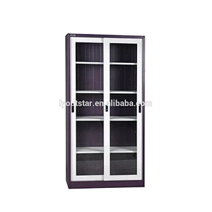 High Quality Office Flat Packed Two Silding Door Steel Filing Cabinet