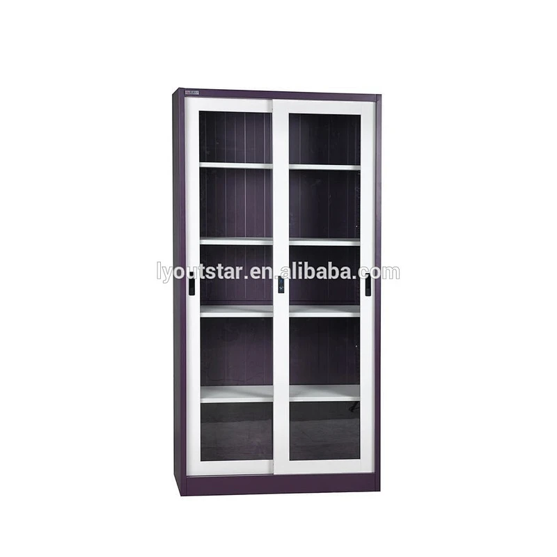 High Quality Office Flat Packed Two Silding Door Steel Filing Cabinet