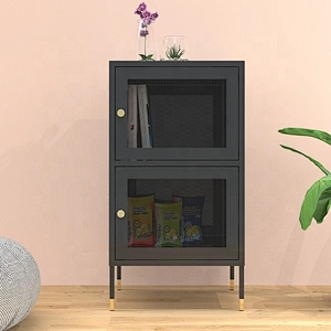 Wholesale modern design household 2 drawer storage cabinet nightstand table steel bedside cabinet
