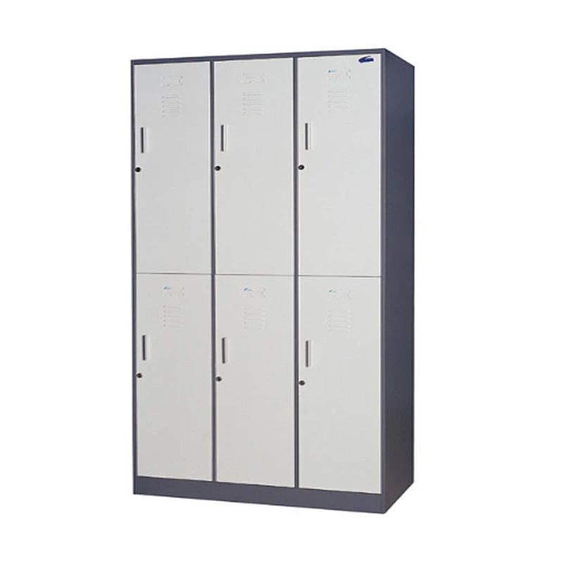 Changing room school steel metal storage lockers 6 Door Steel Metal Laundry Room Locker Cabinet