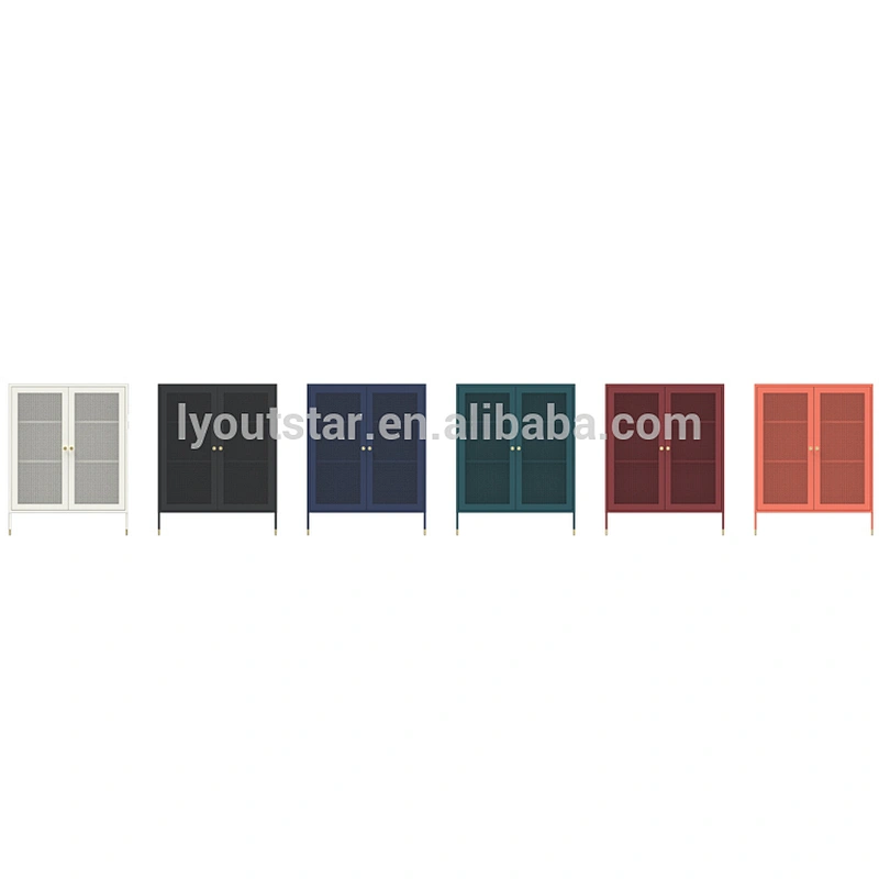 Mesh door vertical steel lateral office furniture metal filing cabinets with stand feet