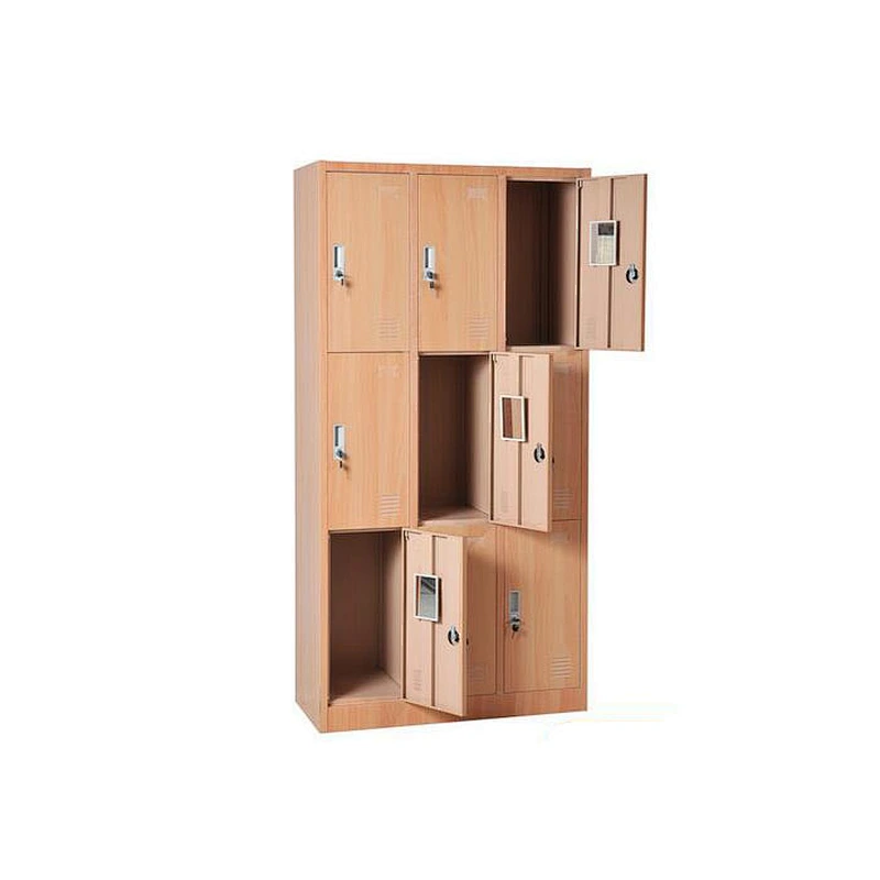 9 door steel locker cupboard  shelf sports lockers Brick color steel locker