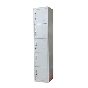 Office use steel customized metal staff locker with locks or 5 door bathroom locker cabinets