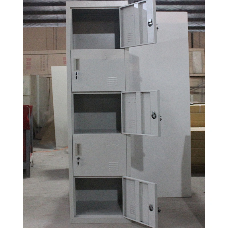 Office use steel customized metal staff locker with locks or 5 door bathroom locker cabinets