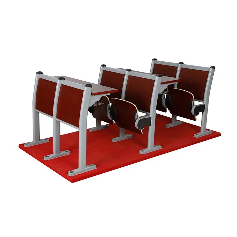 2019 New  Design Lecture Hall Chair With Writing Tablet Damping Springback Mechanism Folding Chair With Desk