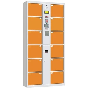 electronic storage coin operated locker luggage locker with barcode