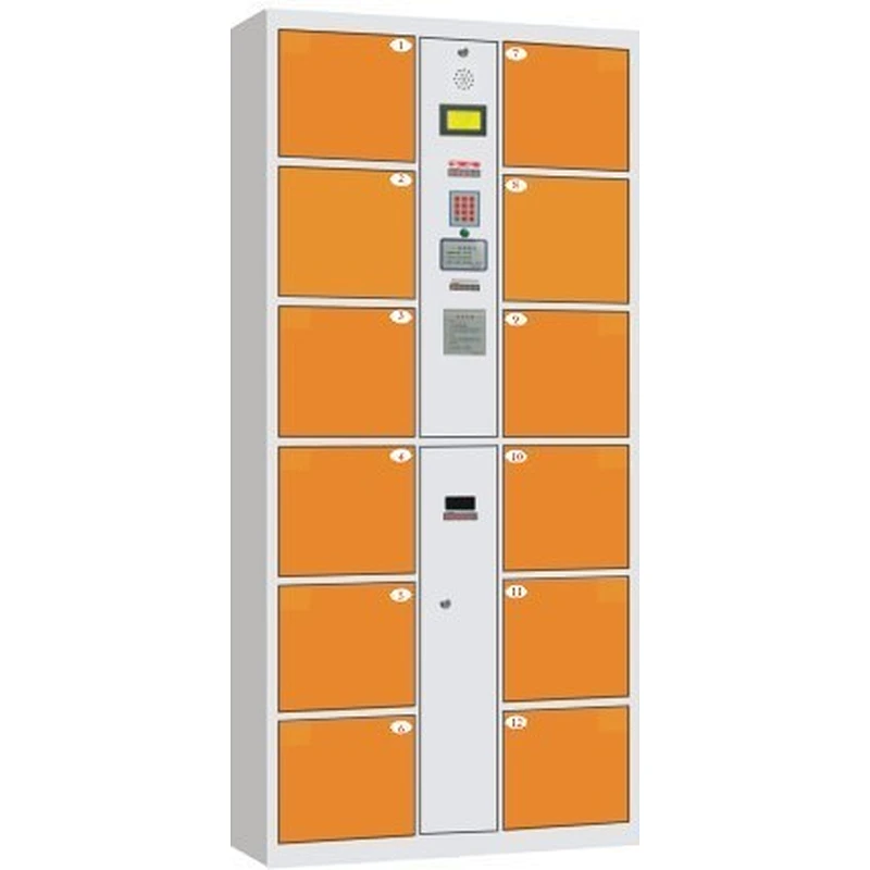 electronic storage coin operated locker luggage locker with barcode
