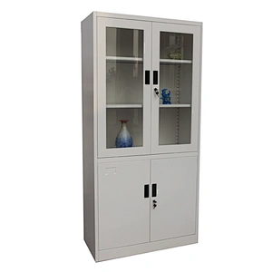 Modern swing glass and iron doors 5-story metal office file cabinet