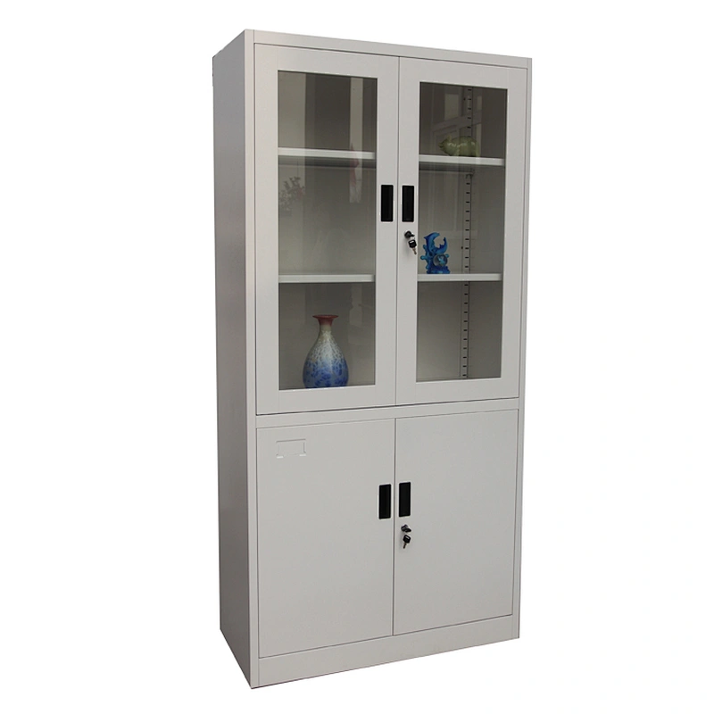 Modern swing glass and iron doors 5-story metal office file cabinet
