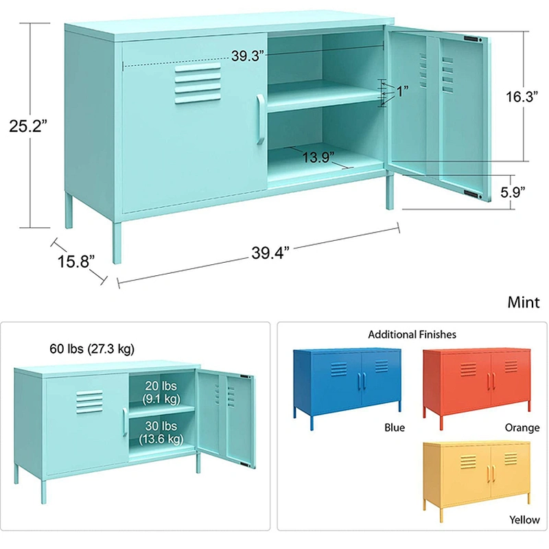 White color metal nordic hotel steel furniture tv cabinet