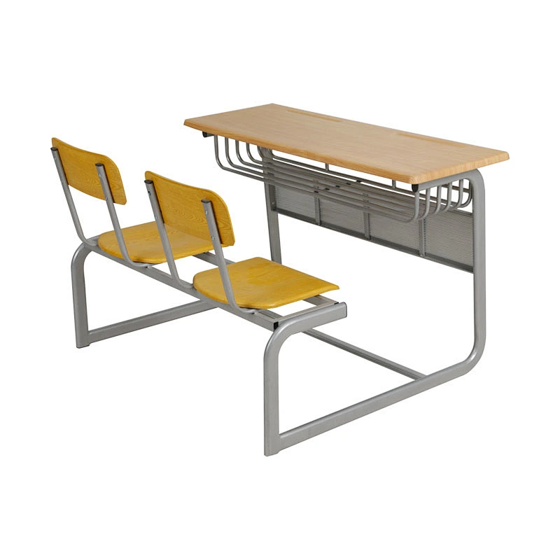 School bench furniture school class room double chair and desk