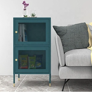 Wholesale modern design household 2 drawer storage cabinet nightstand table steel bedside cabinet