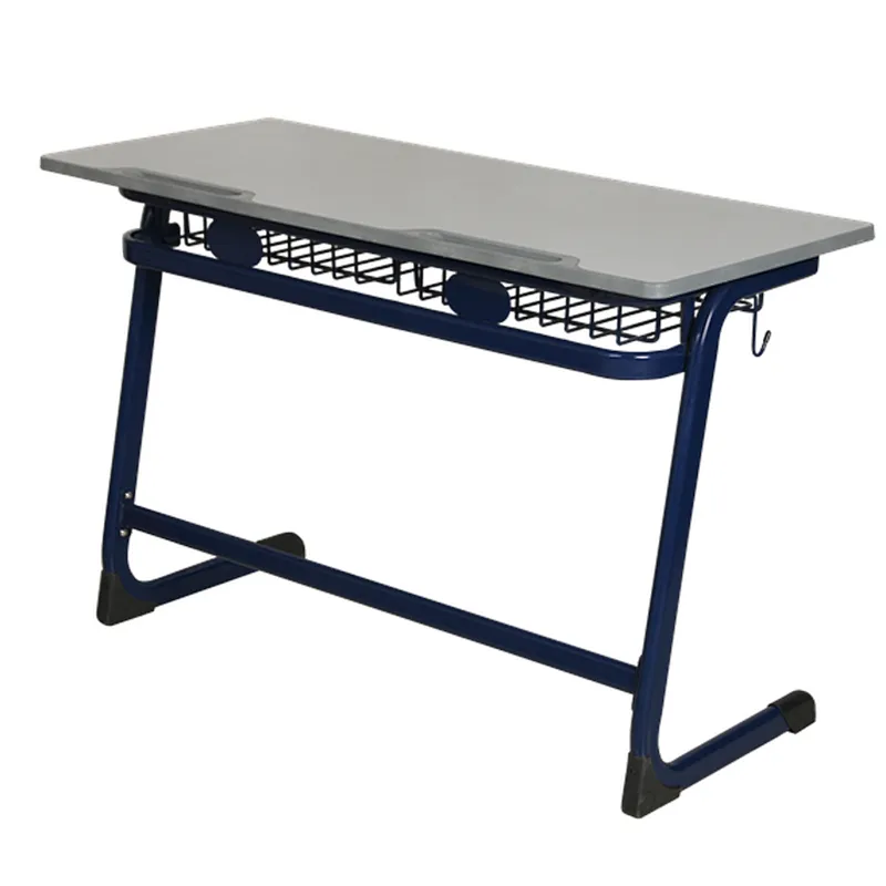 Wood school furniture sets American design double desk and chair primary student table