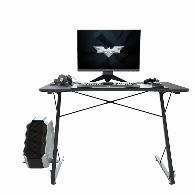 Modern customize professional stand black gaming computer table rgb gaming desk with monitor stand