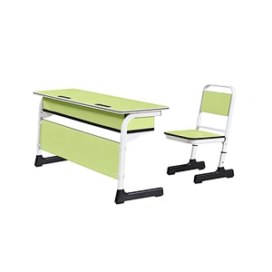 Double desk and chair sandwich plate study desk and chair/university Student desk and bench/college School Furniture