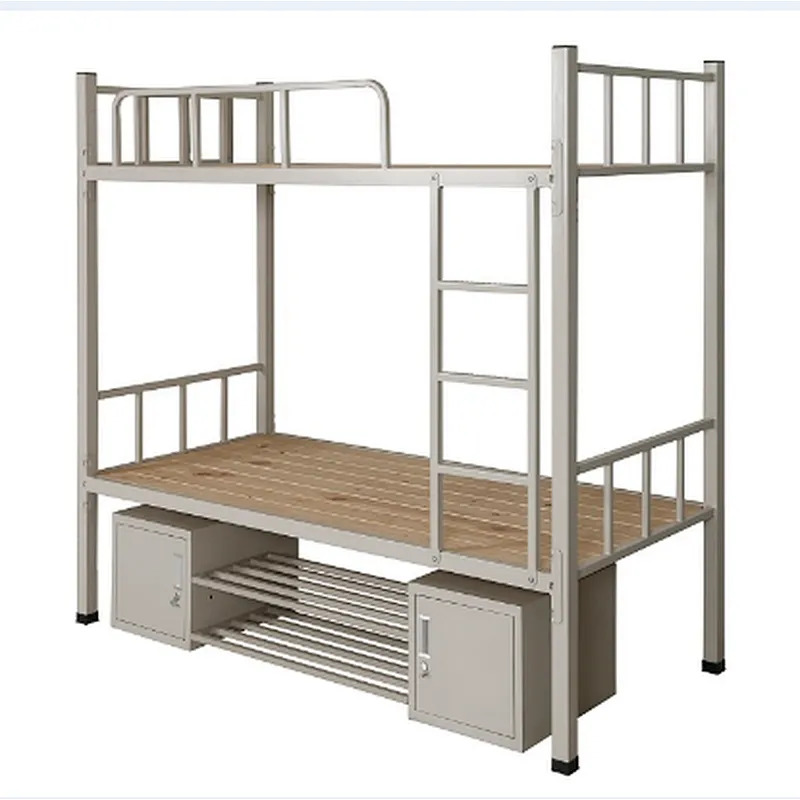 Dormitory Trapezoidal Steel Bunk Bed with 2 Steps