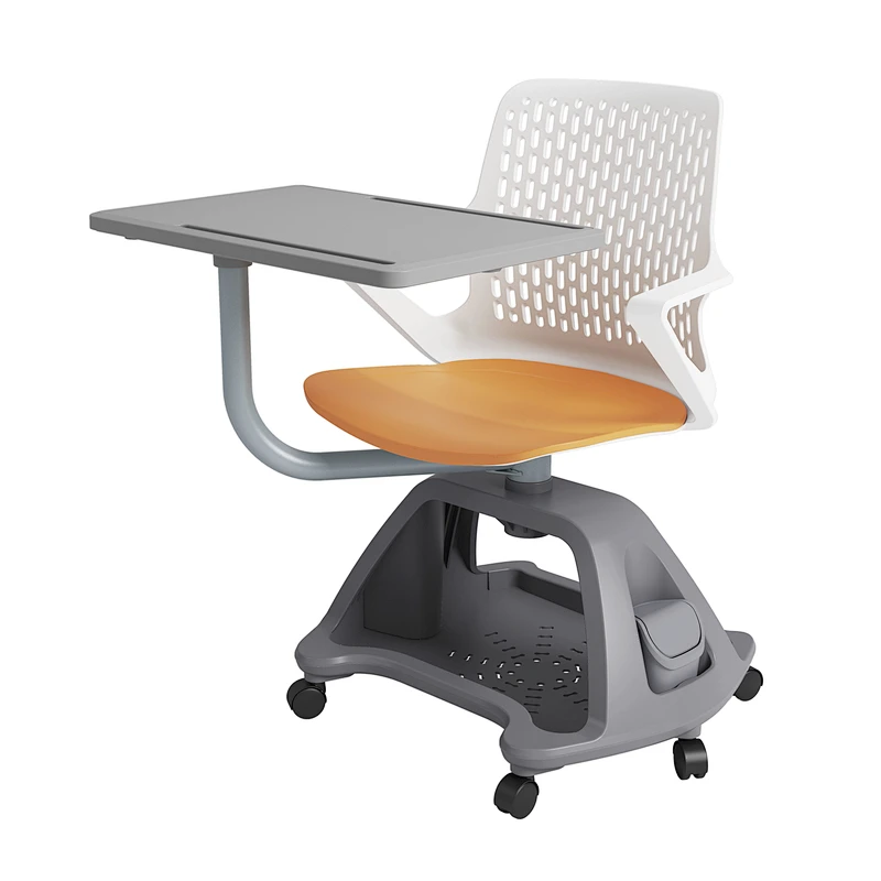 Butterfly base school chair with writing tablet, school  node chair,student university chair