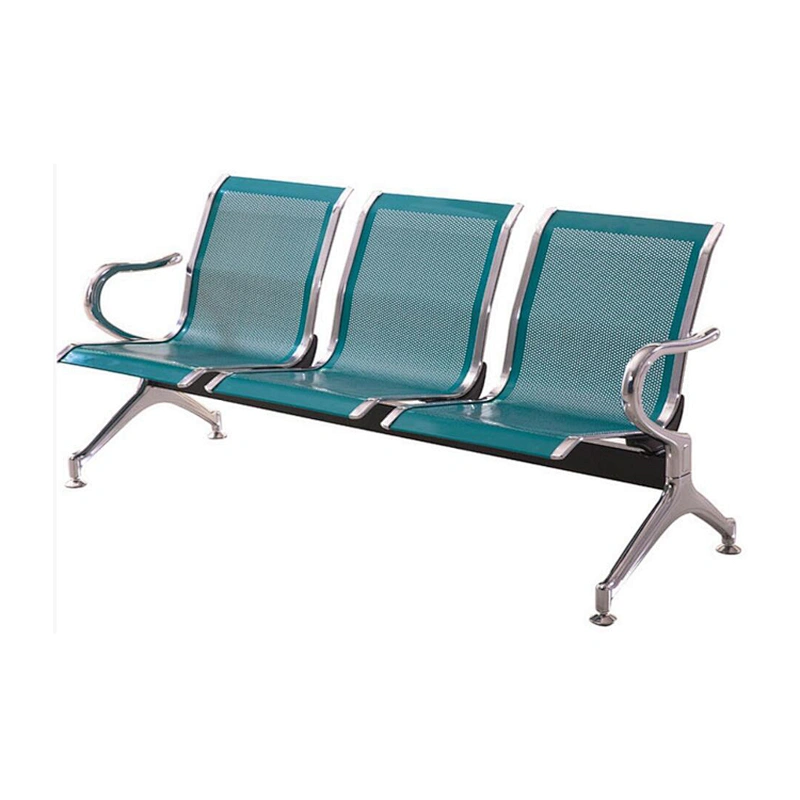 Hot-selling Matel Powder Coating 2 Seats Antique Room Chairs Price 3 Seater Waiting Area Bench Metal Iron Bus Station Chair