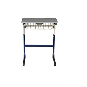 Modern Single Metal Wood Classroom Table For Kids Blue School Desk And Chair