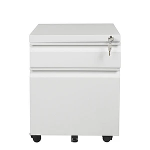 High quality mobile pedestal metal 2 drawers with castor file cabinet