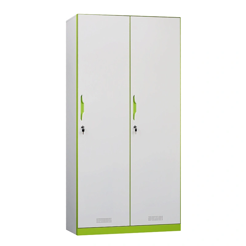 Factory direct beautiful design 2-door steel locker staff change wardrobe bathroom locker