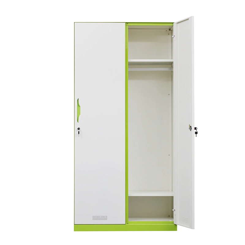 Factory direct beautiful design 2-door steel locker staff change wardrobe bathroom locker