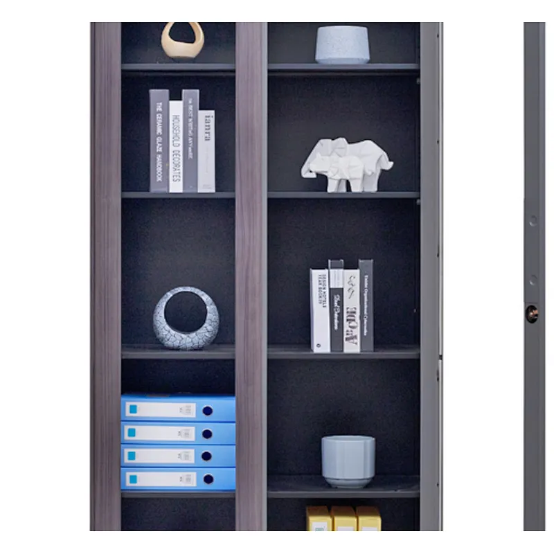 Wood Grain Pattern Metal Door Steel Filing Storage Cabinet