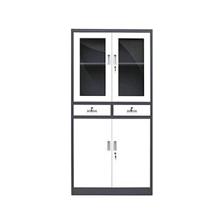 Storage cupboard steel folding cupboard Glass door folding filing cabinet