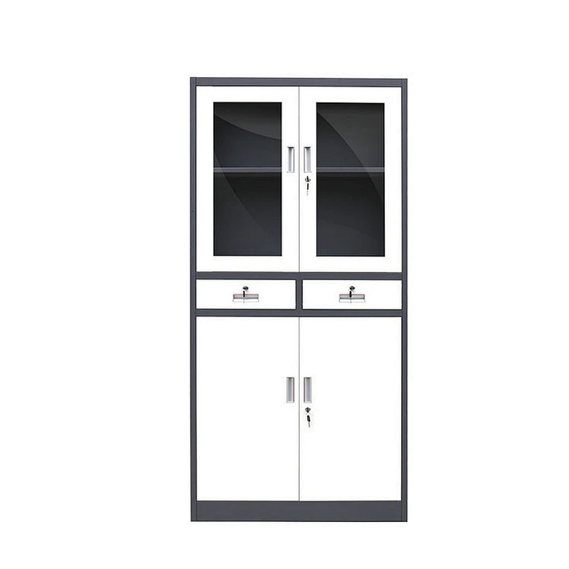 Storage cupboard steel folding cupboard Glass door folding filing cabinet