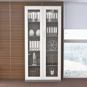 Office 2 Door Steel Cupboard Glass Door Metal File Filing Storage Cabinet