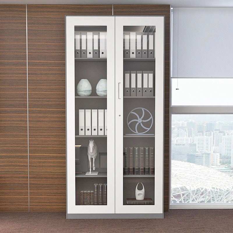Office 2 Door Steel Cupboard Glass Door Metal File Filing Storage Cabinet