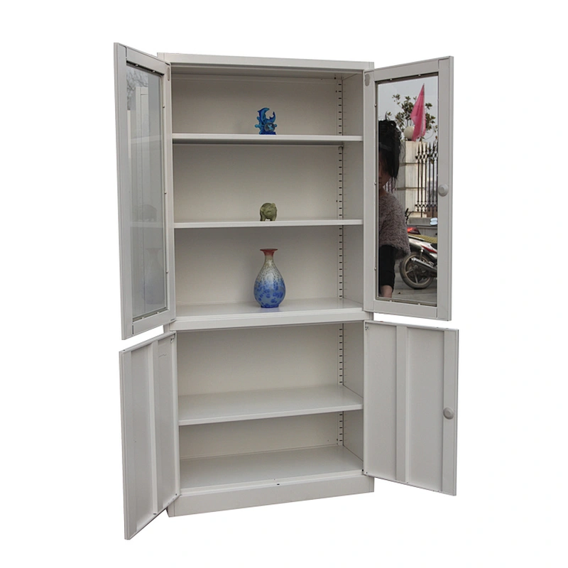 Modern swing glass and iron doors 5-story metal office file cabinet
