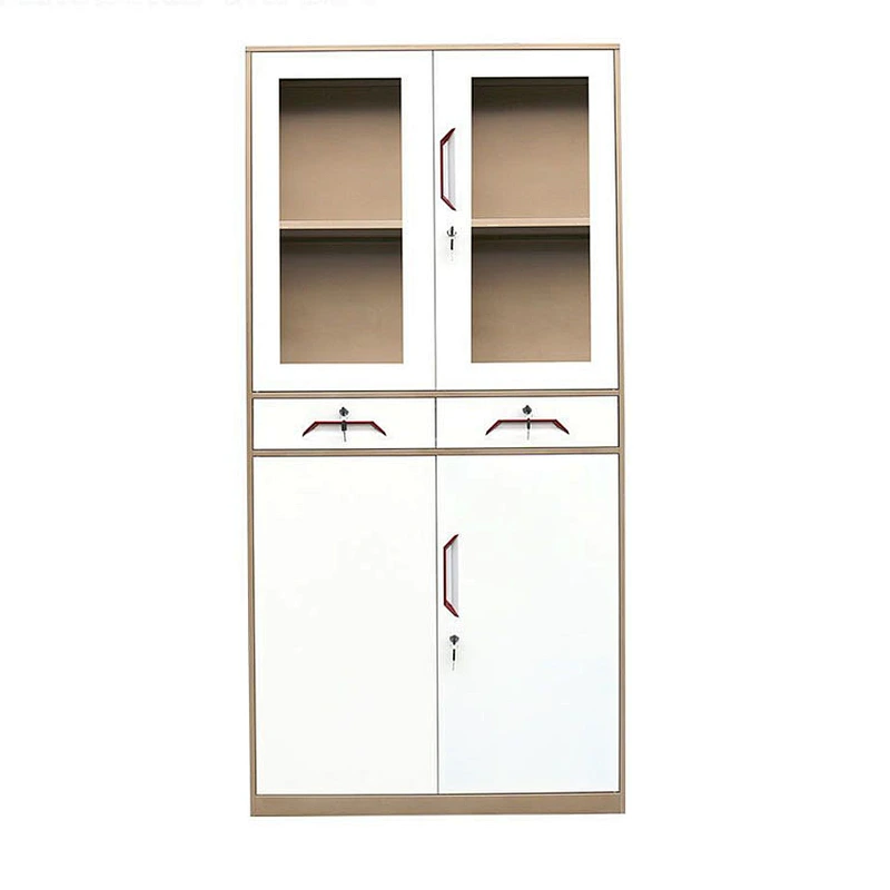 Storage cupboard steel folding cupboard Glass door folding filing cabinet