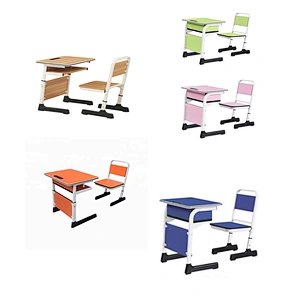 Mdf School Hot-selling Steel Single For Children To Study Wooden Combined Table And Chair